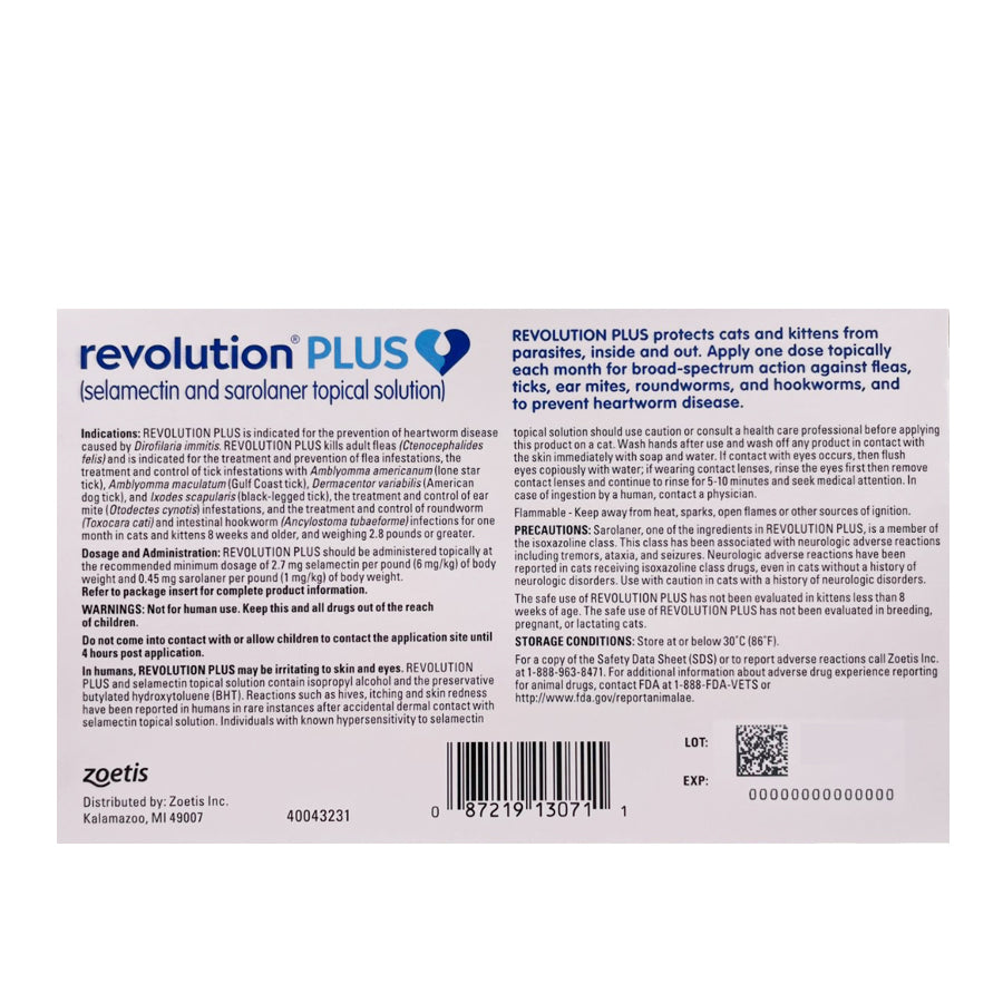 Revolution Plus Cats 4.5-10kg per pipette