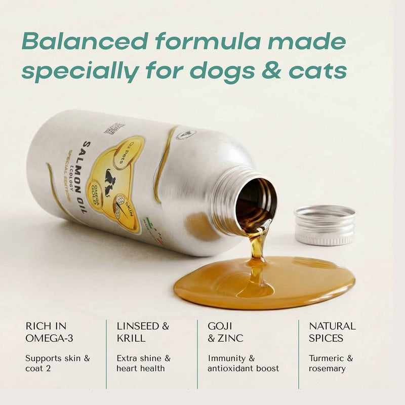 O2 Pets Skin Salmon Oil Omega Gold 250ml per bottle