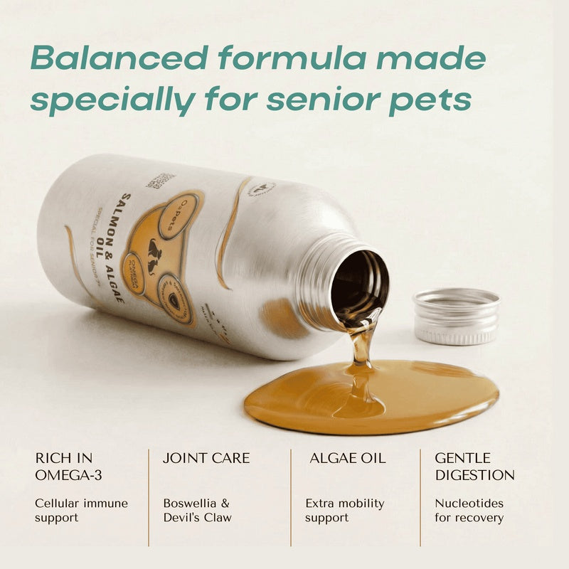 O2 Pets For Senior 7+ Omega Platinum Stomach and Immunity Support 250mL per bottle