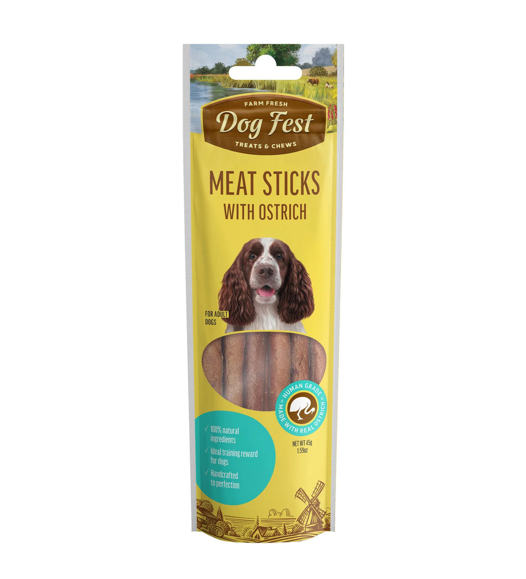 Dog Fest Meat Sticks With Ostrich for adult dogs 45g