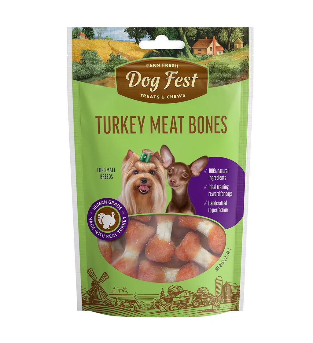 Dog Fest Turkey Meat Bone for Small Breeds 55g