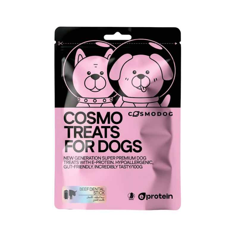 Cosmo Treats for Dogs Beef Dental Stick 100g per pouch