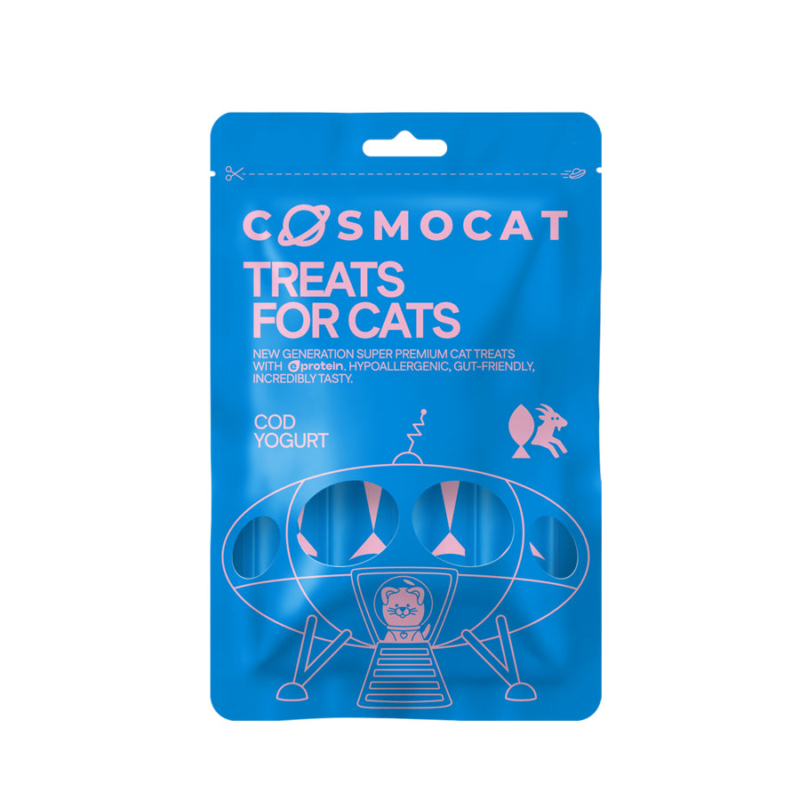 Cosmo Treats for Cats Cod yogurt 84g per box