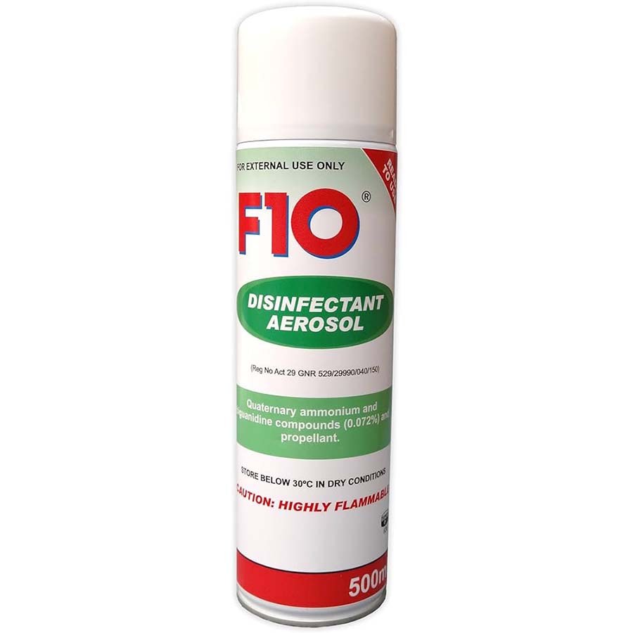 F10 Disinfectant Aerosol Spray 500mL per bottle