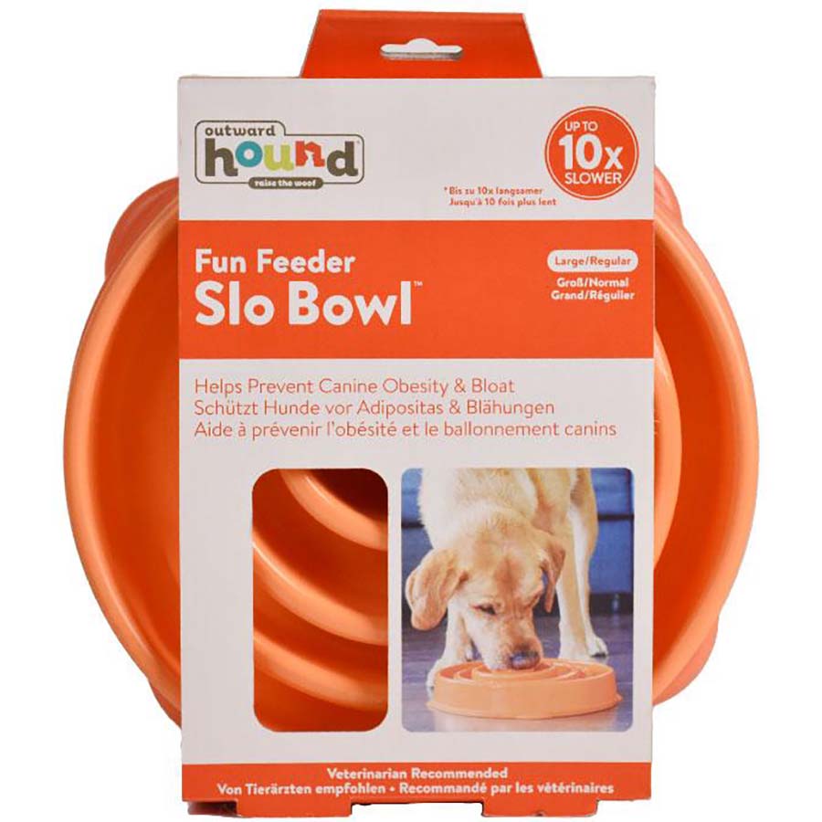 Fun Feeder Slo Bowl - Large - Orange Swirl