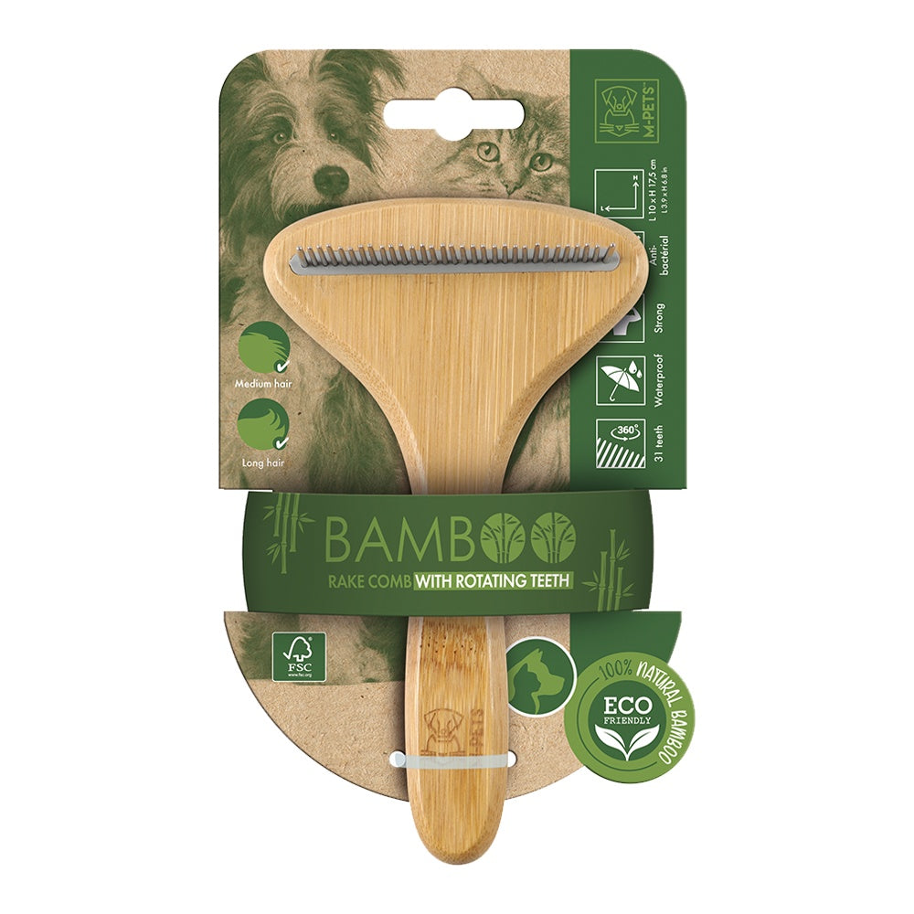 M-Pets Bamboo Rake 31-tooth Comb