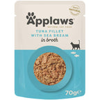 Applaws Wet Adult Cat Food Tuna Fillet with Sea Bream in Broth 70g Pouch