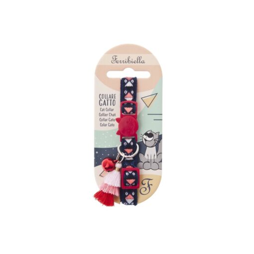 Ferribiella Bohemian Cat Collar - Red