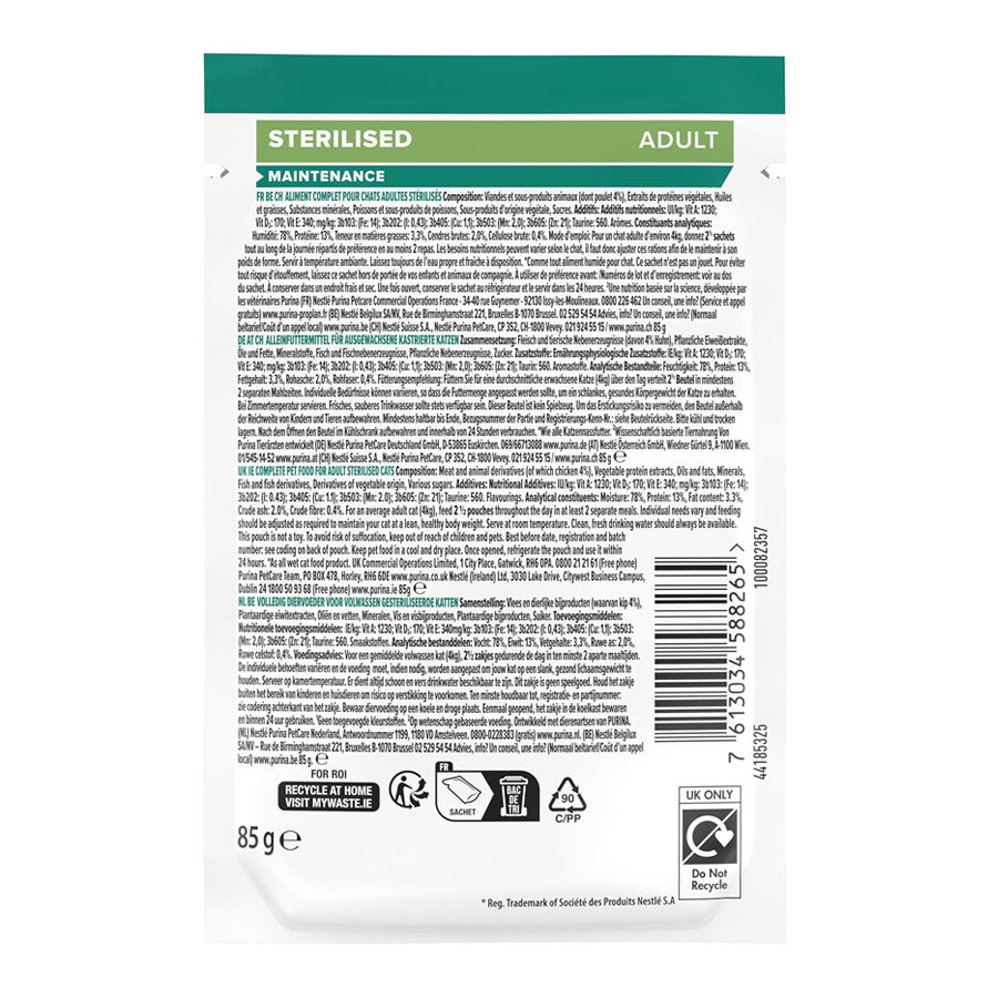 Pro Plan Feline Sterilised Adult Chicken Gravy 85g