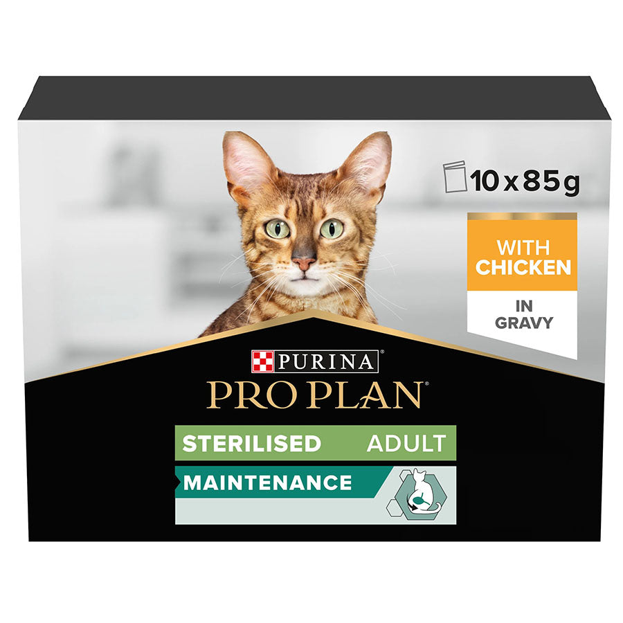 Pro Plan Sterilised Adult Wet Cat Food Chicken in Gravy Multipack 10x85g