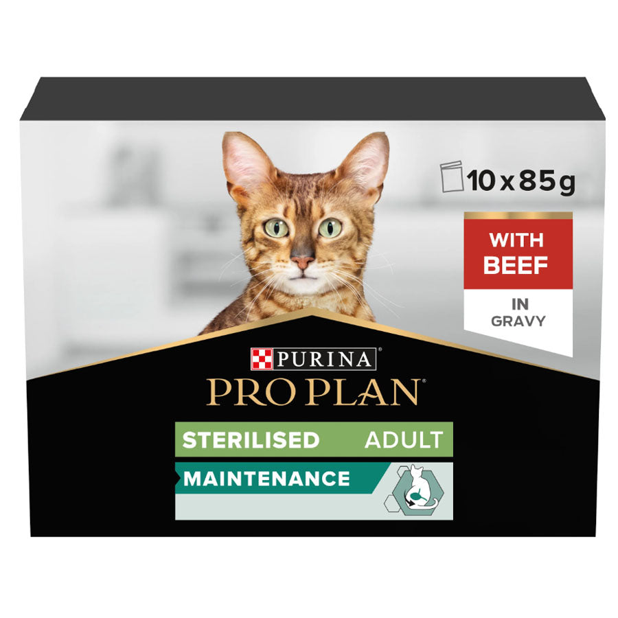 Pro Plan Feline Sterilised Beef Gravy Multipack 10x85g