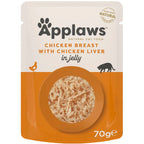 Applaws Wet Adult Cat Food Chicken Breast with Chicken Liver in Jelly 70g Pouch