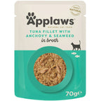 Applaws Wet Adult Cat Food Tuna Fillet with Anchovy & Seaweed in Broth 70g Pouch
