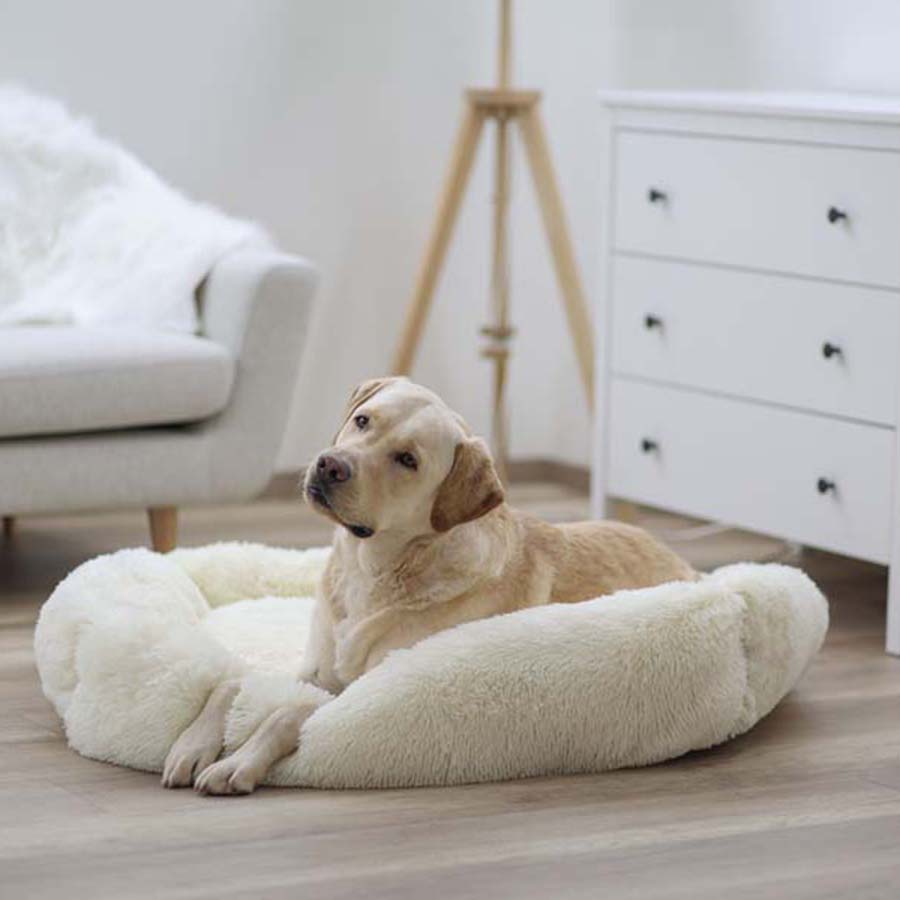 Kerbl Snuggle Pet Bed - Fluffy Cream 100cm